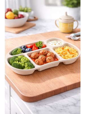 Özgürce Bölmeli Çocuk Yemek Tabldotu, Anaokulu ve Kreş Için Renkli ve Kullanışlı