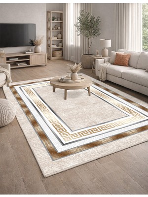 Lioara Home Modern Dijital Baskı Halı |  Yıkanabilir Kaymaz Taban Salon & Yatak Odası Halısı