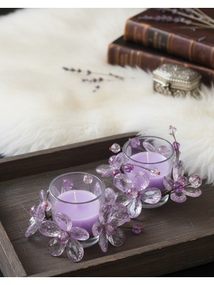 Özgürce 2'li Akrilik Çiçekli Cam Bardak Seti, Şık ve Zarif Tasarım