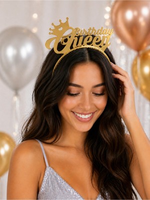 Bkmc Party Birthday Queen Taç – Mat Altın, Gümüş, Pembe, Lila Renk Seçenekli Doğum Günü Parti Tacı