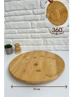 Özgürce Bambu Döner Sunum Standı 31 Cm, Şık ve Kullanışlı Tasarım