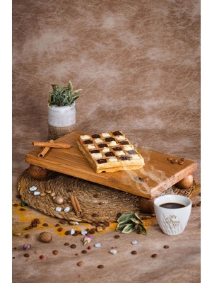 Özgürce Risus Top Ahşap Pasta Sunum Tabağı 17X30 Cm, Şık ve Doğal Tasarım