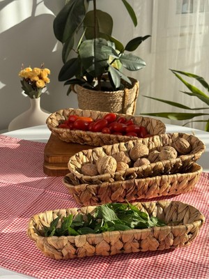 Özgürce 4'lü Hasır Kahvaltılık Ekmek Sepetleri, Şık ve Kullanışlı Tasarım