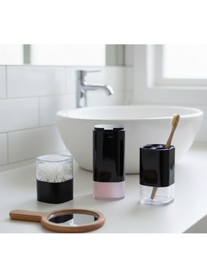 PremiumPort Şık Akrilik 3'lü Banyo Seti: Sabunluk, Diş Fırçalık ve Pamukluk