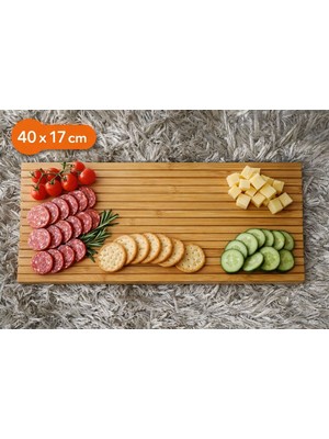 Özgürce Doğal Ahşap Peynir ve Sunum Tabağı, Dikdörtgen, 40X17 cm