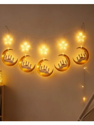 Urfakent Ev Içi Ramazan LED Aydınlatma Saçağı 3 Metre Şık Tasarım