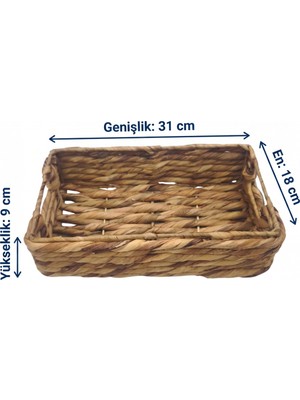 Özgürce Kalın Örgü Hasır Dikdörtgen Sepet, Çok Amaçlı Organizer