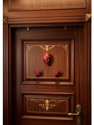 Alyora Deadpool Karakterli 3 Boyutlu Duvar Aksesuarı - Gamer Odası Dekorasyonu - 3'lü Set