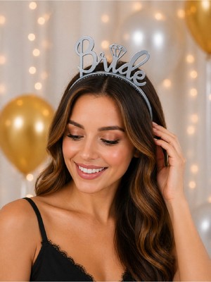Bkmc Party Bride Taç Parti Tacı, Bekarlığa Veda Için Bride Tacı (Altın, Gümüş, Pembe, Mor Beyaz Siyah)