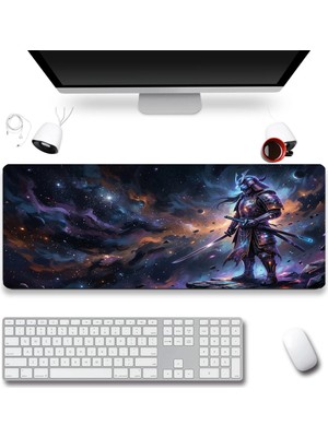 Sonictouch Evren Savaşçısı Samuray Dikişsiz Pürüzsüz Sıvı Geçirmez Xxl Gamer Klavye Mousepad 40X90CM