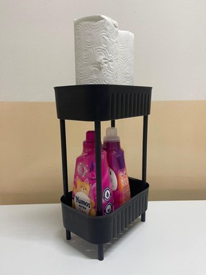 PremiumPort Çok Amaçlı Iki Katlı Lavabo Altı Dolap Düzenleyici Siyah