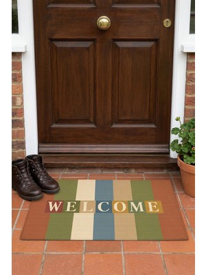 Valerine Life Retro Welcome Dijital Baskılı Ev Ofis Işyeri Kapı Önü Dış Paspası 45X70CM