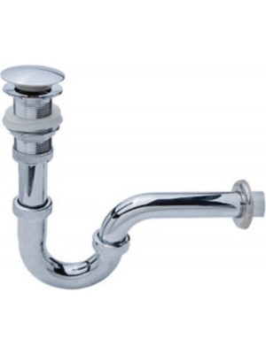 PremiumPort Şık Krom Lavabo Gideri ve Pop-Up U Borulu Ø32 Mm, Kolay Kullanım