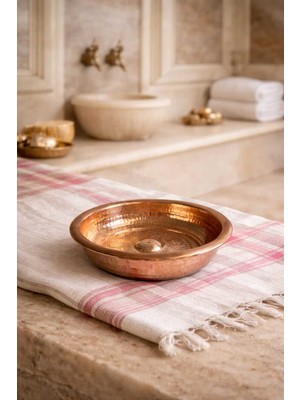 PremiumPort El Yapımı 100% Saf Bakır Hamam Tası, Geleneksel Türk Hamamı Kurnası