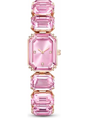 Hector Co Jewellery Swa Tarz Sekizgen Kesim Bileklik Pembe Altın Rengi Saat
