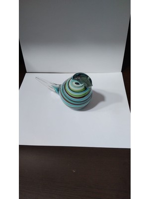 Es Dekor En..12 Cm. H.8.5 Cm. Cam El Yapımı Kuş 1 Adet