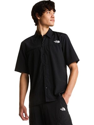 The North Face M Packable Short Sleeve Shirt Erkek Outdoor Kısa Kollu Gömlek NF0A8FTQJK31 Siyah
