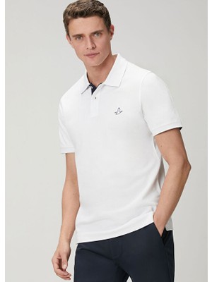  club comfort fit yaka altı baskılı polo t-shirt