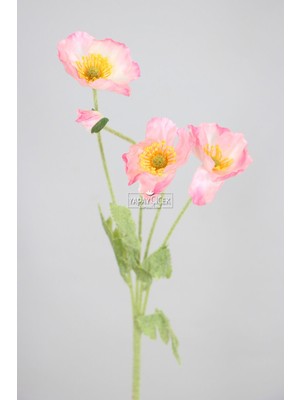 Handanca Yapay Çiçek 4lü Gelincik Dalı 60 cm Açık Pembe