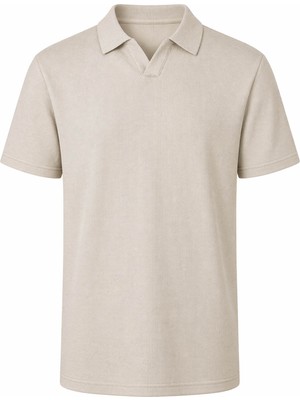 Trender Waffle Taş Erkek Polo Yaka T-Shirt 2645