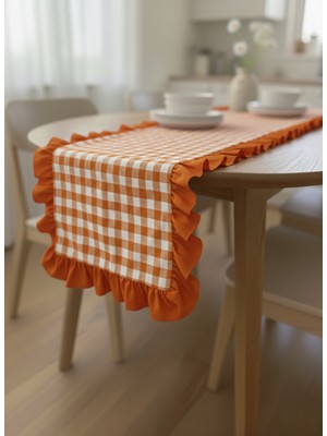 Handanca Fırfır Detaylı Pötikare Runner 40X110 cm