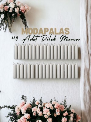 Handanca 40 Adet Beyaz Klasik Mum Ince Uzun Mum Beyaz Mum Bakkal Mumu Beyaz Şamdan Mum