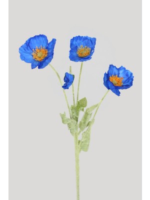 Handanca Yapay Çiçek 4lü Gelincik Dalı 60 cm Lacivert