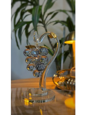 Handanca Dekoratif Kristal Cam Tekli Sarkık Üzüm Füme