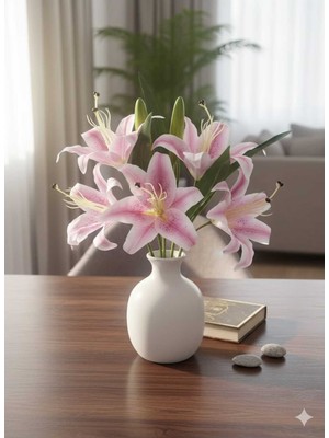 Handanca Yapay Islak Lila Zambak 1 Adet Ev Vazo Dekor Süsü Öğretmenler Günü