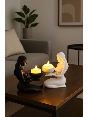 Handanca Dekoratif Denizkızı LED Mumluk