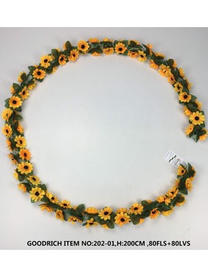 Handanca Yapay Lüx Sarmaşık Ayçiçeği _ Doğalgaz Borusu Süsü Dekorasyon Yaprak Gül  Ay Çiçeği Salon Balkon Çit