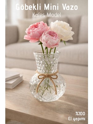 Handanca El Yapımı Cam, Küçük Boy Kafes Model Vazo - Cam Vazo