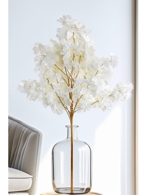 Handanca Yapay Çiçek 3 Dallı Japon Sakurası 105 cm Beyaz