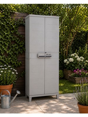 Csb Store Çok Amaçlı Depolama Dolabı – 2 Kapaklı, Kilitli, Dayanıklı Plastik Dolap