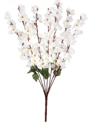 Handanca Yapay Çiçek Bahardalı Japon Kiraz Çiçeği 7 Dallı 57CM Beyaz