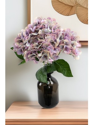 Handanca Yapay Lüx 5 Dallı Islak Ortanca Demeti 45 cm Ebruli-Lila