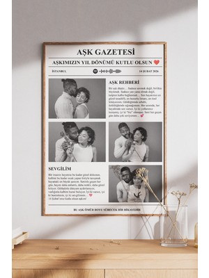 Handanca Kişiye Özel Anı Gazetesi | Favori Şarkınız, Sözler ve Fotoğraf ile Tasarlanmış Benzersiz Poster
