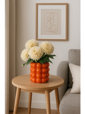 Handanca Turuncu BUBBLE,14X14CM,DNZ,KAŞIKLIK,,VAZO,DEORATİF Obje