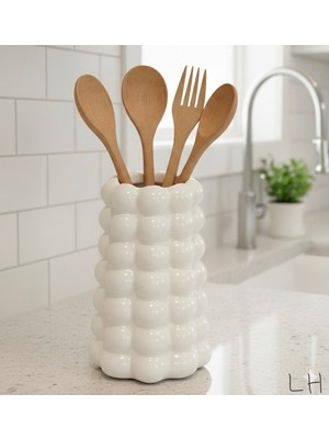 Handanca Baloncuklu Vazo Kaşıklık Tasarım Dekoratif Vazo