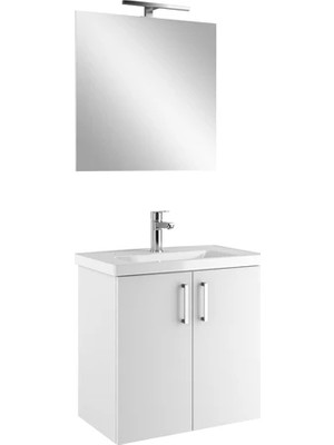 Kale Noah 65CM Set Kapaklı Lavabo Dolabı Beyaz (Lavabo Dolap+Lavabo+Sifon+Ayna)