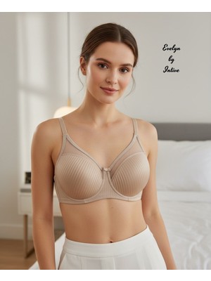 Intive Lingerie Evelyn Parlak Saten Çizgi Detaylı C Cup Balenli Desteksiz Önü Tül Detaylı Şık Sütyen