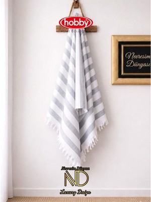 SHC4200 Stripe Gri Plaj Hlusu 70X140
