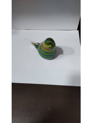 Es Dekor En. 11CM...H. 7.5 Cm. Cam El Yapımı Kuş 1 Adet