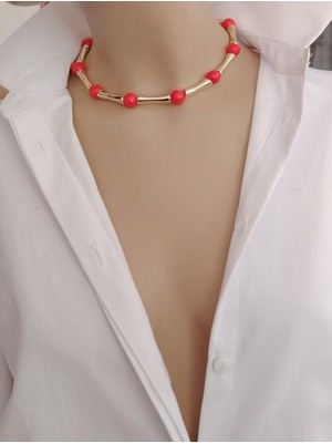 Sinem Şanlı Atelier Rio Nar Çiçeği Gold Choker Kolye