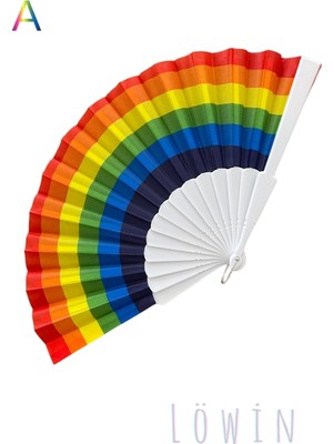 Cleo Cases Tarzını Yansıt Gökkuşağı Pride Yelpaze – Love 🌈 (23 cm / 43 Cm, 46 Gr)