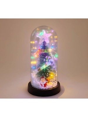 SHC4200 Yılbaşı Temalı Işıklı Dekoratif Cam Fanus ALK5077