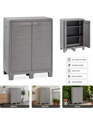 Csb Store Lastik Depolama Dolabı 2 Kapaklı – Raflı Çok Amaçlı Dolap (Banyo/balkon/bahçe)