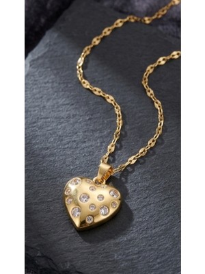 Orluxia Kalp Serisi Taşlı Kalp Kolye