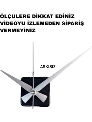 Cnr Shop Saat Mekanizması 16 mm Şaft Boyu Saat Makinesi Akar Sessiz Çalışır, Akrep-Yelkovan-Saniye-(Askısız)