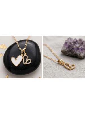 Orluxia Kalp Serisi Çift Kalp Kolye